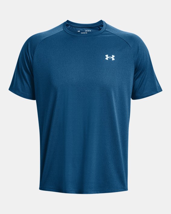 เสื้อยืดแขนสั้น UA Tech™ 2.0 สำหรับผู้ชาย in Blue image number 4